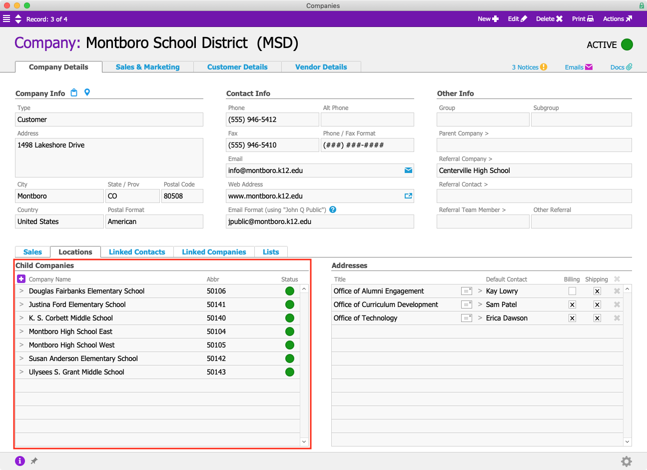 MSD Company Locations