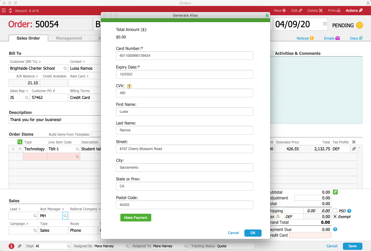 BCS Generate Alias Form