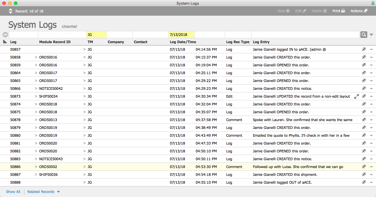 System Logs